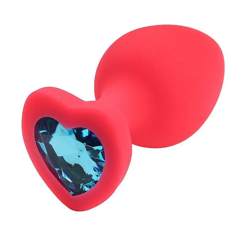 Plug de Silicone em Formato de Coração - Vermelho - M Cód: lb6008-vermelho