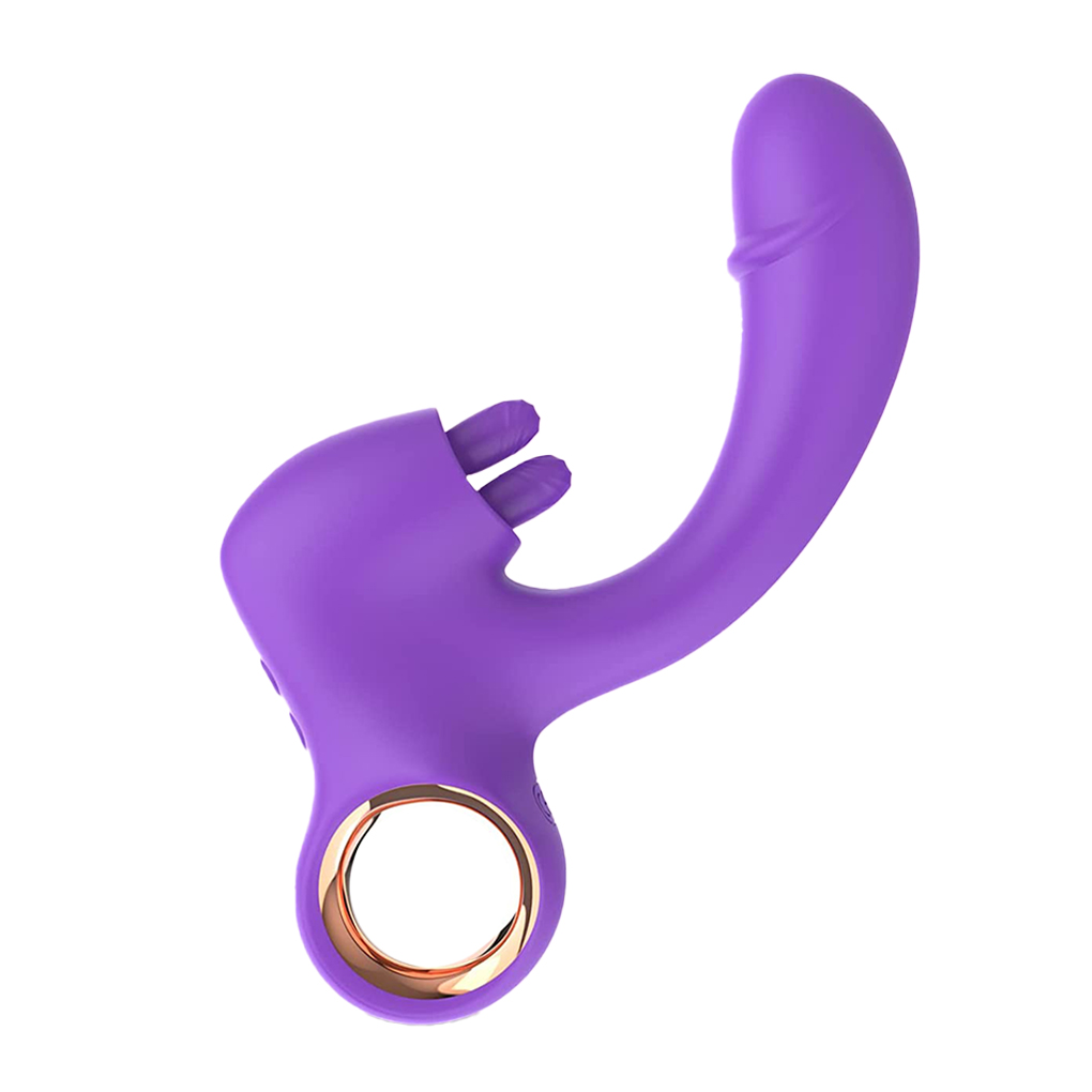 Vibrador Penetrável com Alça e Estimulador Duplo de Clitóris - 2 Cores