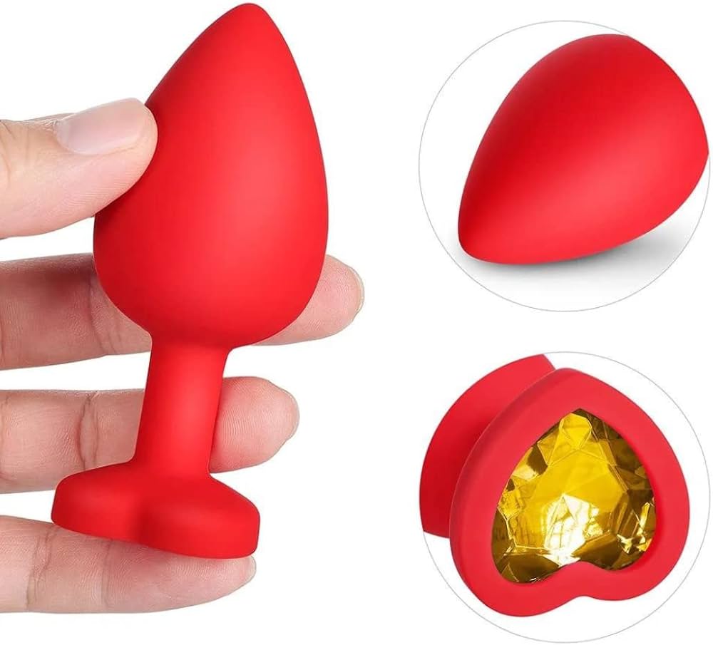 Plug de Silicone em Formato de Coração - Vermelho - M Cód: lb6008-vermelho - Imagem 3