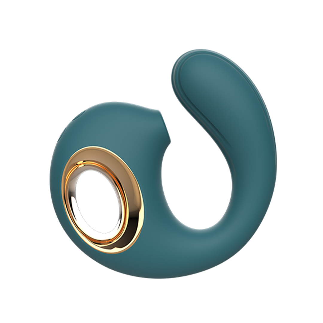 Vibrador Formato de U com Sugador de Clitóris e Alça - 2 Cores - Imagem 3