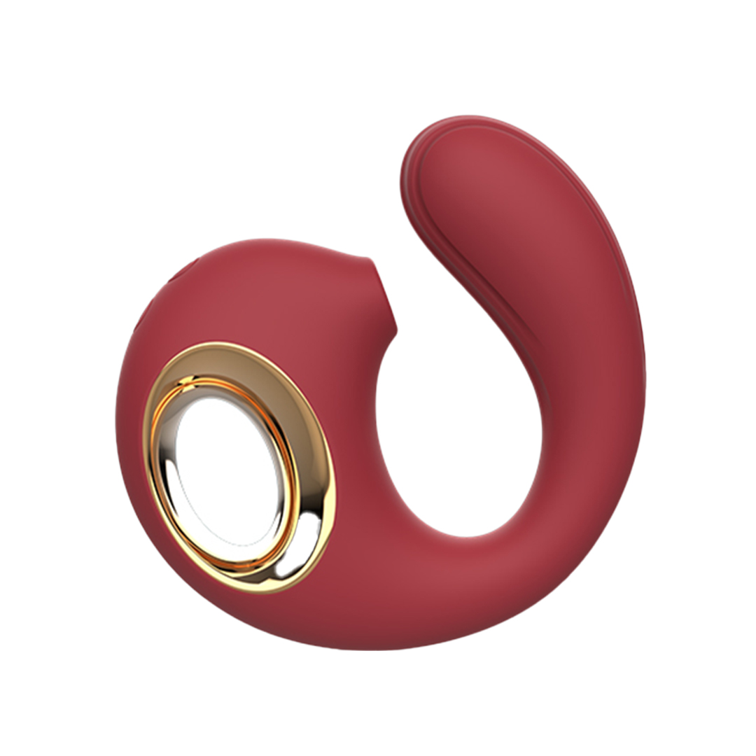 Vibrador Formato de U com Sugador de Clitóris e Alça - 2 Cores - Imagem 5