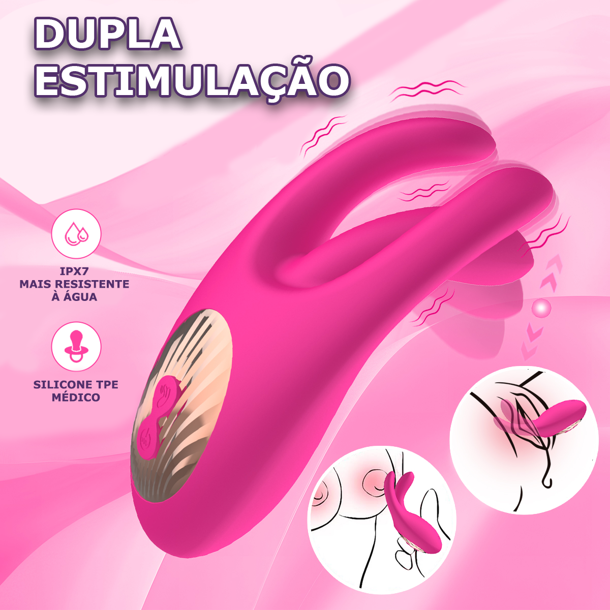 Vibrador com Movimento de Dedilhar e Estimulador de Clitóris - Imagem 8